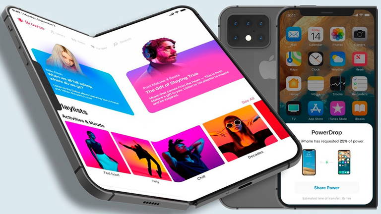 Una nueva patente muestra un iPhone plegable que se dobla hasta dos veces