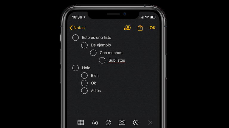 Un truco de iPhone desconocido: así puedes crear listas dentro de listas