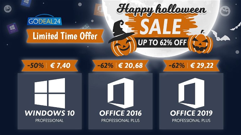 Windows 10 y Office bajan su precio por Halloween: desde 7,40€