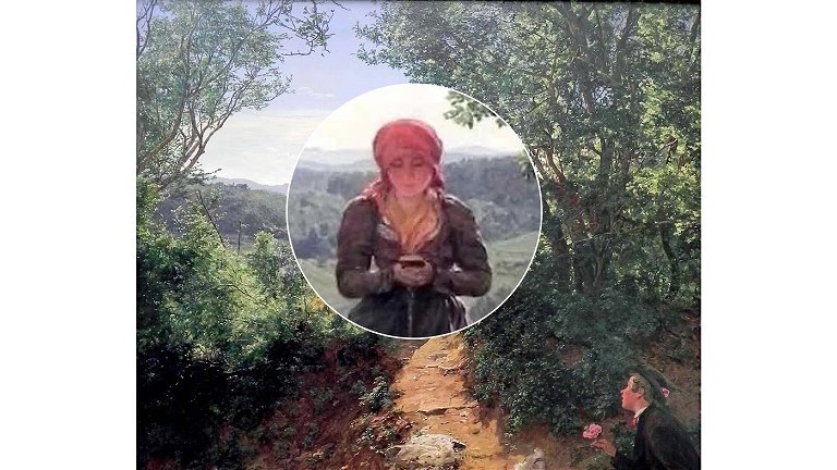 Viaje en el tiempo: un cuadro de 1860 muestra una mujer usando... ¿un iPhone?