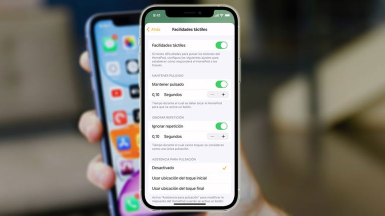 Ajusta la respuesta táctil de tu iPhone para facilitarte su uso
