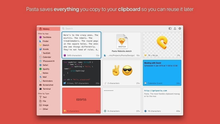 El mejor portapapeles para macOS que te permite tener un historia con todo lo copiado