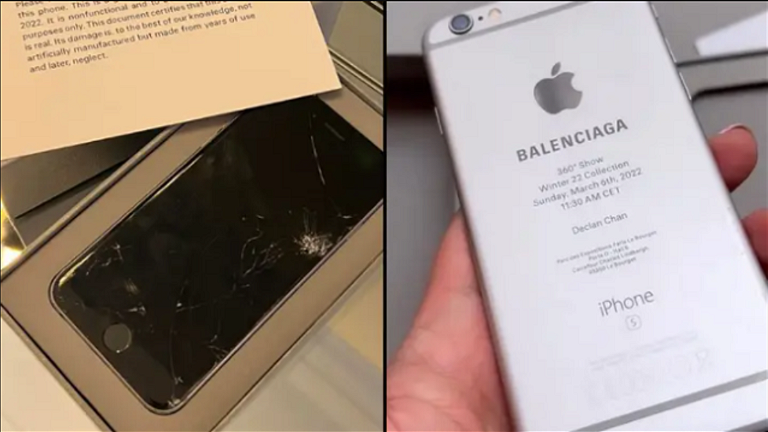 Balenciaga usa iPhone destrozados como invitaciones a un desfile de moda
