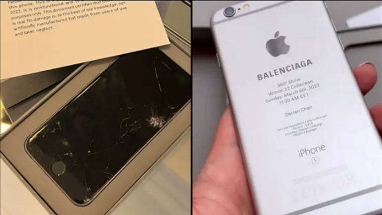 Balenciaga usa iPhone destrozados como invitaciones a un desfile de moda