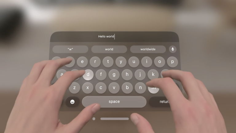 El teclado virtual de las Apple Vision Pro es un claro reflejo de la inmensa magia del dispositivo