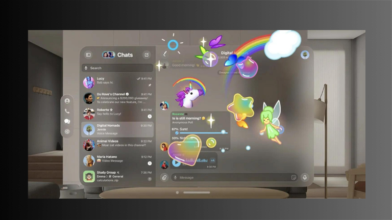 Telegram presenta su app para Apple Vision Pro y es espectacular