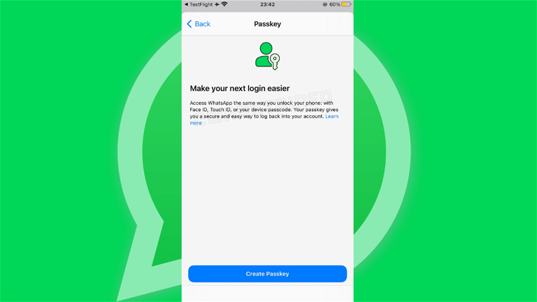 WhatsApp comienza a añadir soporte para passkey en su app
