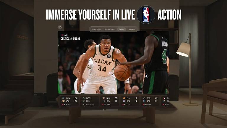 La NBA pretende que ver partidos con Apple Vision Pro sea mejor que estar en la pista