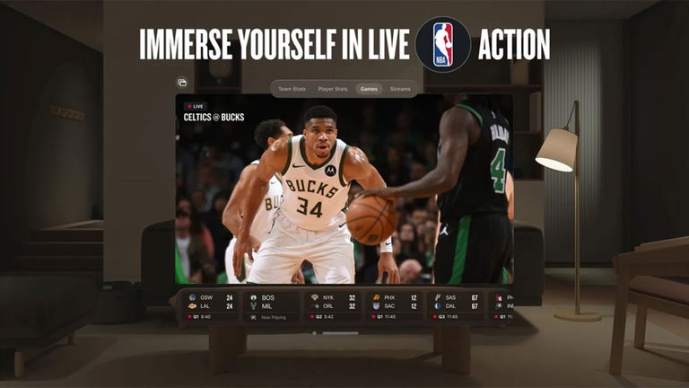 La NBA pretende que ver partidos con Apple Vision Pro sea mejor que estar en la pista