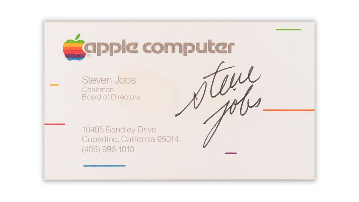 No te creerás la increíble cifra que se ha pagado por una tarjeta de Apple firmada por Steve Jobs