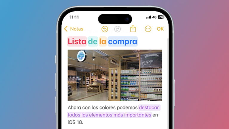 Notas: grabación de audio, colores, archivos adjuntos y otras funciones de iOS 18