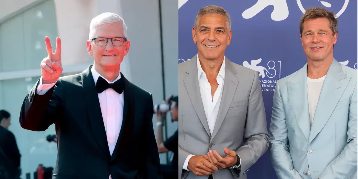 Tim Cook, George Clooney y Brad Pitt salen ovacionados del Festival de Cine de Venecia