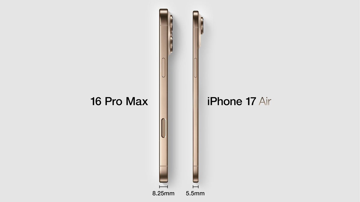 El iPhone 17 Air tendría las mismas medidas que el iPhone 17 Pro Max, será el sucesor del iPhone 17 Plus