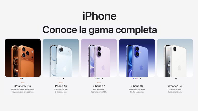 Así queda configurada la gama iPhone de Apple tras la llegada de los iPhone 17
