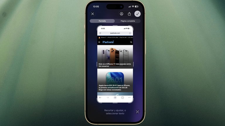 Cómo evitar que las capturas de pantalla se vean a pantalla completa en el iPhone