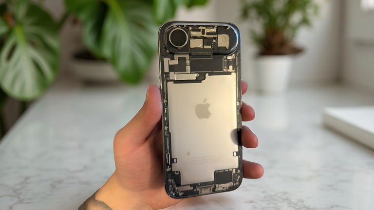 Una absoluta maravilla: consiguen hacer transparente el iPhone Air para que se vea todo el interior