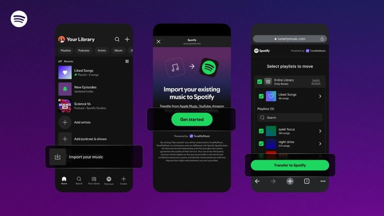 Spotify hace más fácil importar listas de reproducción de otros servicios directamente desde su app