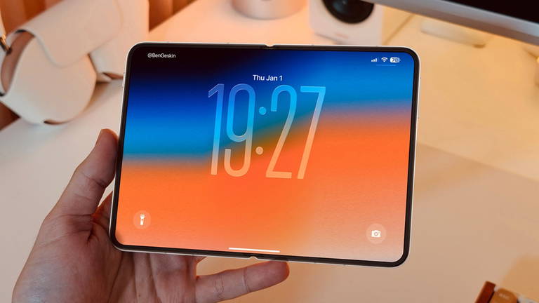 Samsung muestra un pliegue invisible para pantallas plegables que Apple podría utilizar en su "iPhone Fold"