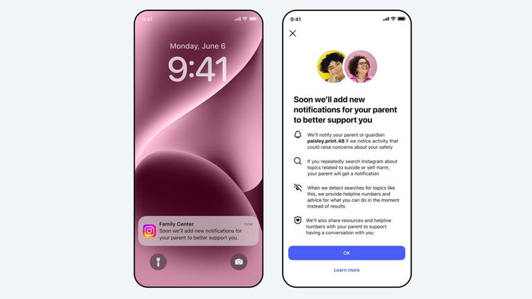 Instagram notificará a los padres si su hijo busca contenido relacionado con autolesiones